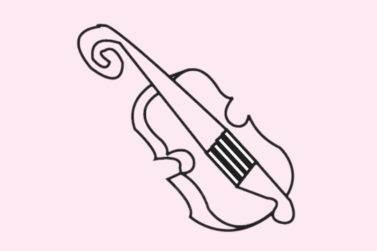 几幅关于小提琴的简笔画