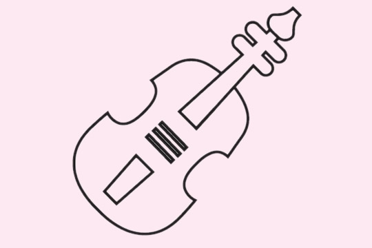 几幅关于小提琴的简笔画