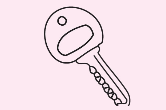 几款不同的钥匙简笔画