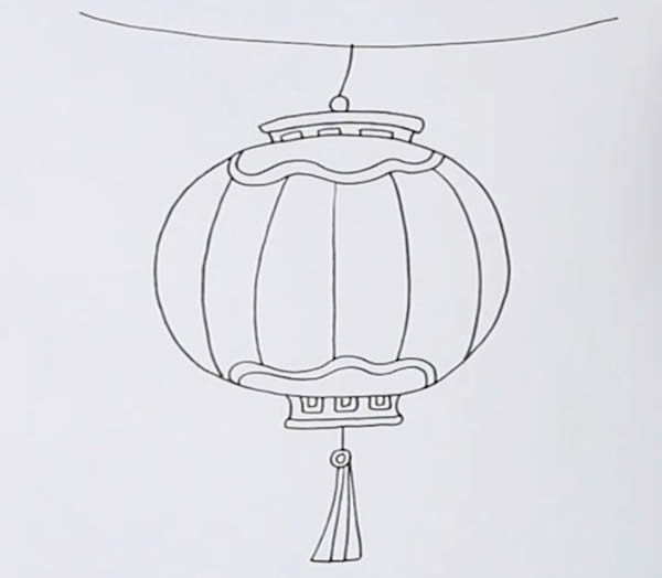 漂亮的红灯笼简笔画