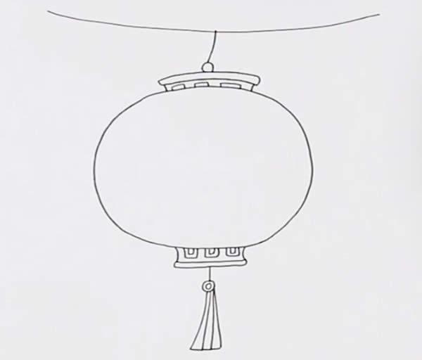 漂亮的红灯笼简笔画