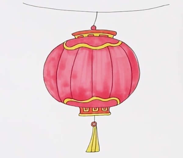 漂亮的红灯笼简笔画