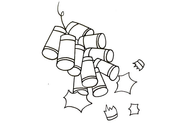 喜庆的鞭炮简笔画 喜庆的鞭炮简笔画