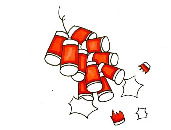 喜庆的鞭炮简笔画 喜庆的鞭炮简笔画