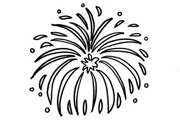 彩色的烟花简笔画