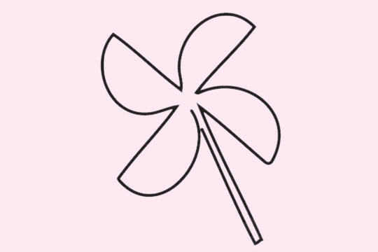 分享几幅关于风车的简笔画