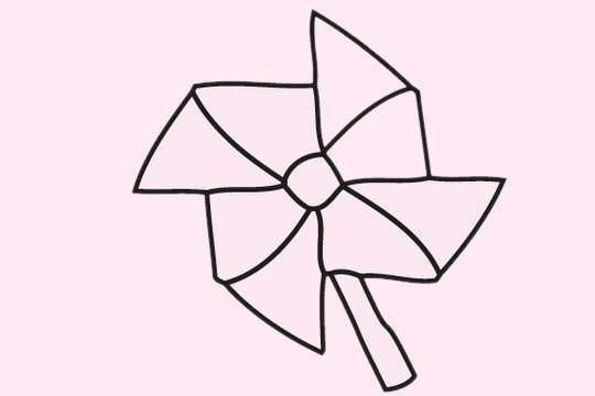 分享几幅关于风车的简笔画