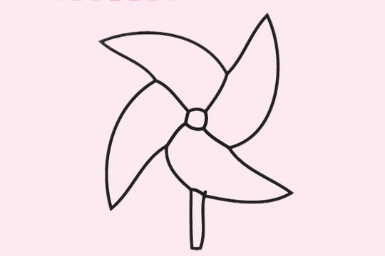 分享几幅关于风车的简笔画