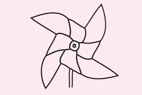 分享几幅关于风车的简笔画