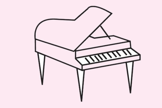 分享几幅钢琴的简笔画