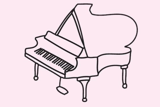 分享几幅钢琴的简笔画