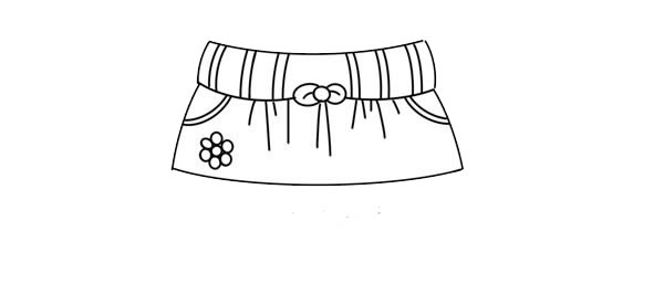 蓝色的裙子简笔画