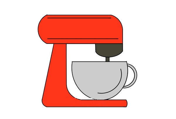 线条简单的咖啡机简笔画