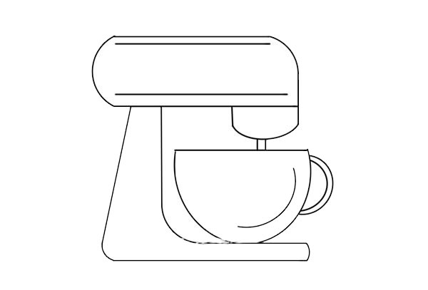 线条简单的咖啡机简笔画