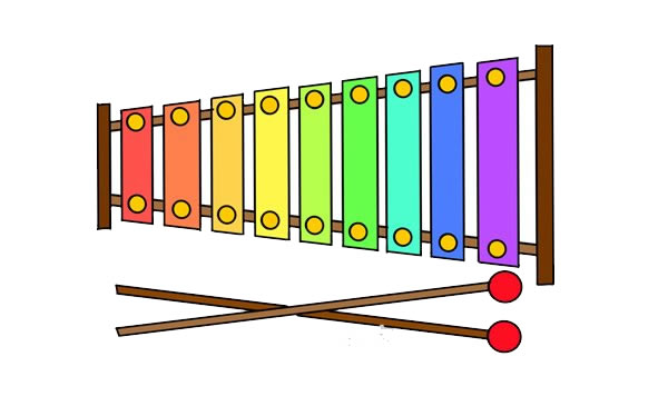 彩色木琴简笔画步骤