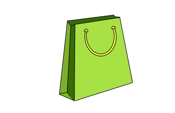 绿色购物袋简笔画