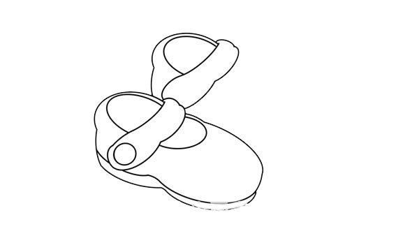 粉色小凉鞋简笔画 粉色小凉鞋简笔画