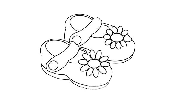 粉色小凉鞋简笔画 粉色小凉鞋简笔画
