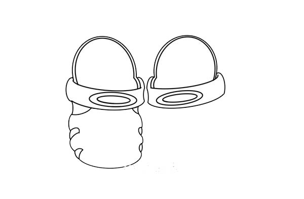 可爱的凉拖鞋简笔画步骤
