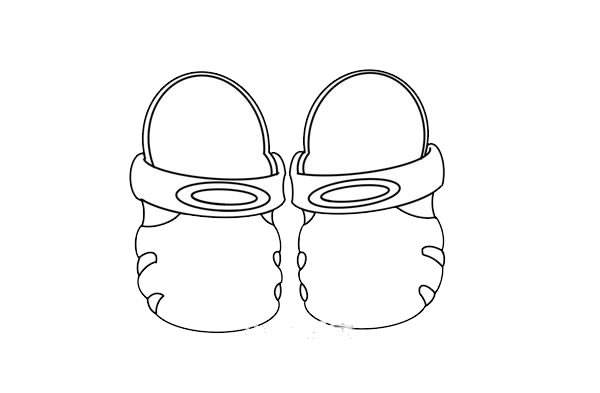 可爱的凉拖鞋简笔画步骤