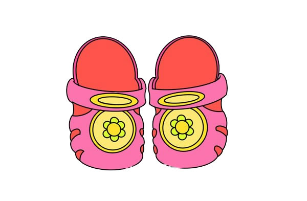 可爱的凉拖鞋简笔画步骤