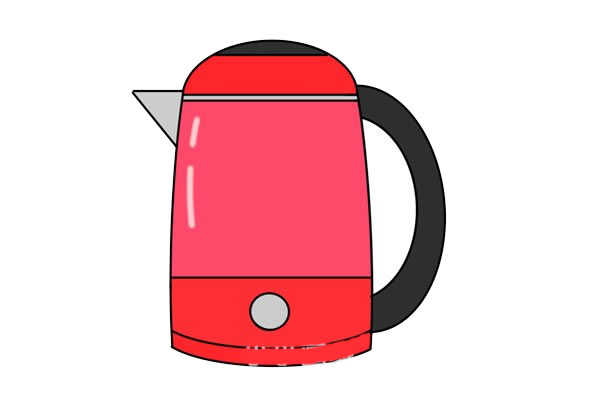 红色的热水壶简笔画