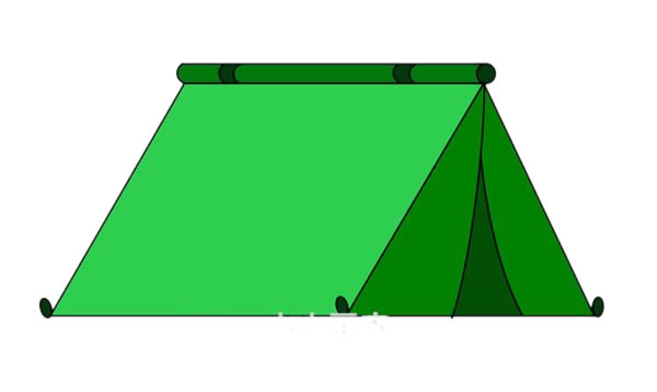 简单的军用帐篷简笔画 简单的军用帐篷简笔画