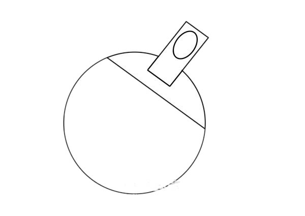 乒乓球拍简笔画步骤