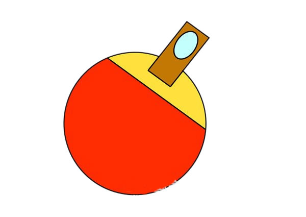 乒乓球拍简笔画步骤