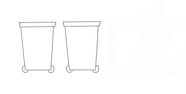 分类的垃圾桶简笔画