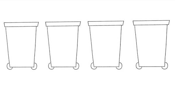 分类的垃圾桶简笔画
