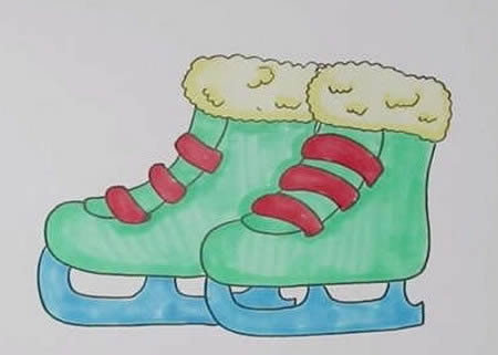 滑冰鞋儿童简笔画步骤