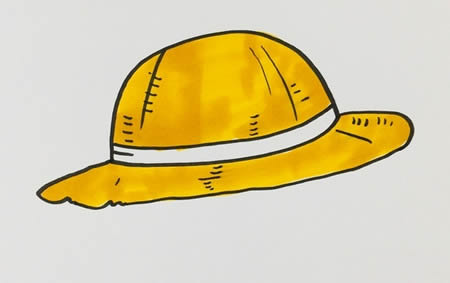 漂亮的草帽简笔画