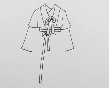 古代女生长裙简笔画