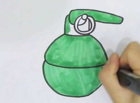 手榴弹简笔画步骤