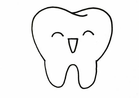 卡通的牙齿简笔画
