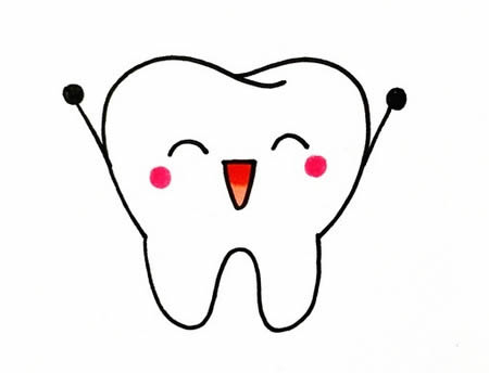 卡通的牙齿简笔画