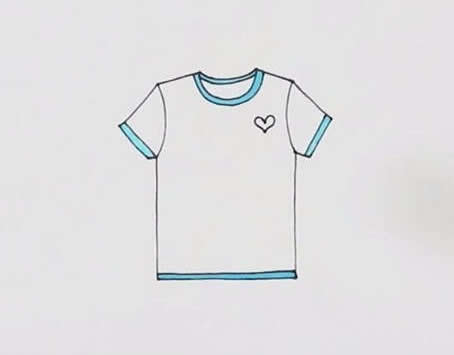 短袖t恤简笔画步骤
