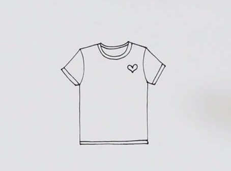 短袖t恤简笔画步骤