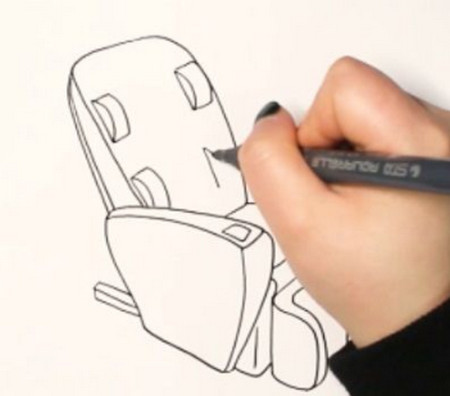 按摩椅简笔画步骤