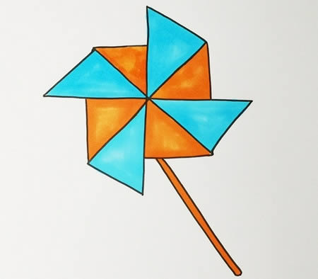 小朋友最爱的风车简笔画 小朋友最爱的风车简笔画