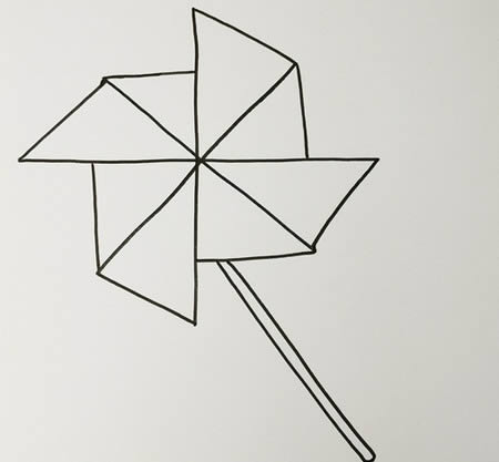 小朋友最爱的风车简笔画 小朋友最爱的风车简笔画