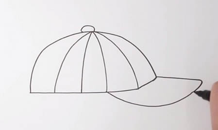 鸭舌帽简笔画步骤 关于帽子的简笔画