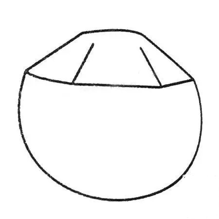 被削开一部分的椰子简笔画