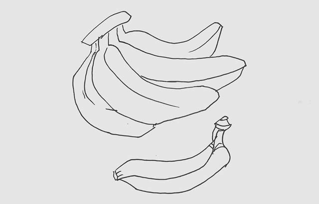 一把新鲜的香蕉简笔画