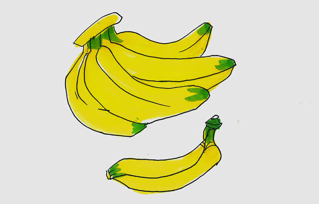 一把新鲜的香蕉简笔画