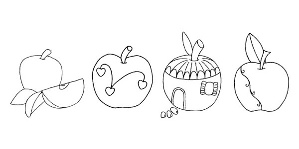 卡通的苹果简笔画