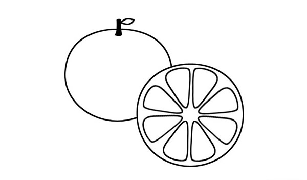 切开的橙子简笔画