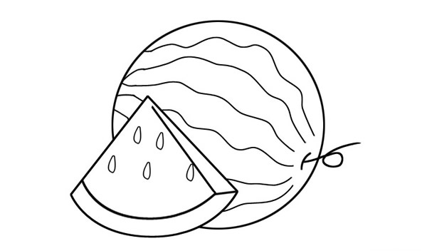 简单的西瓜儿童画