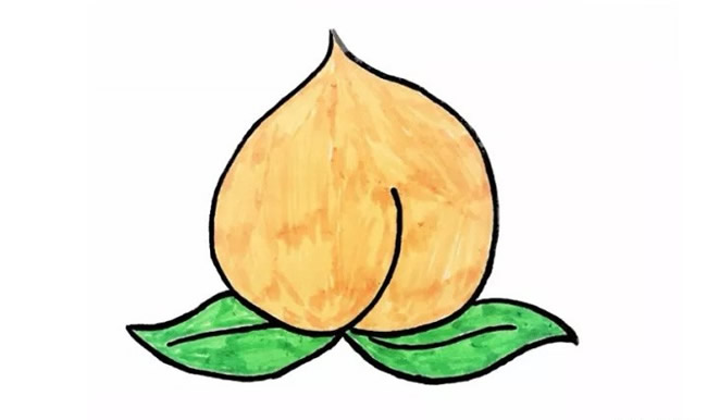 非常简单的桃子儿童画步骤